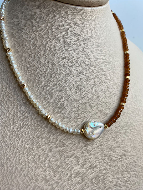 Two Tone Pearl & Bead Necklace - 2