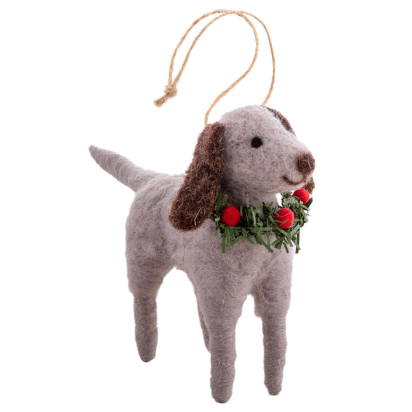 Holiday Hound Felt Ornament