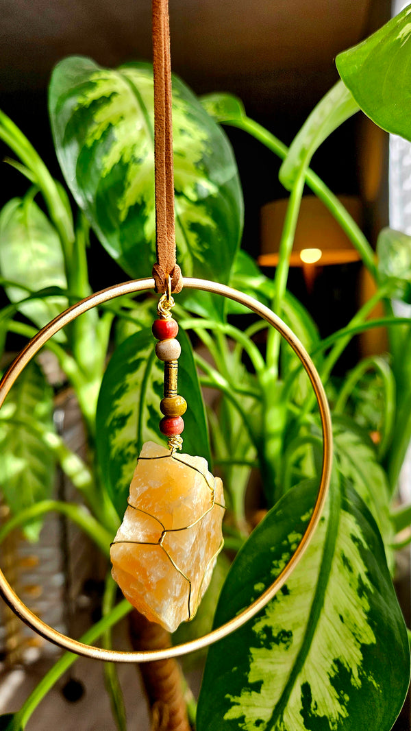 Raw Crystal Suncatcher // Single Hoop