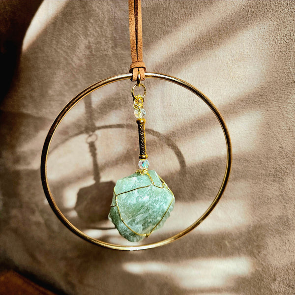 Raw Crystal Suncatcher // Single Hoop