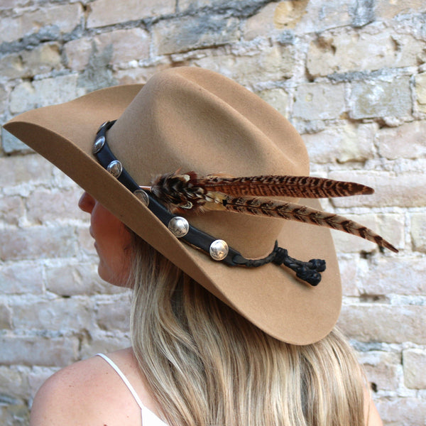 Western Feather Hat Pin Natural