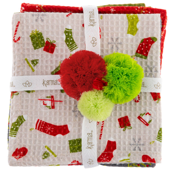 Holiday Waffle Weave Dishcloths