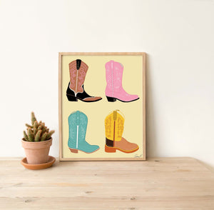 Cowgirl Boots Art Print - 1