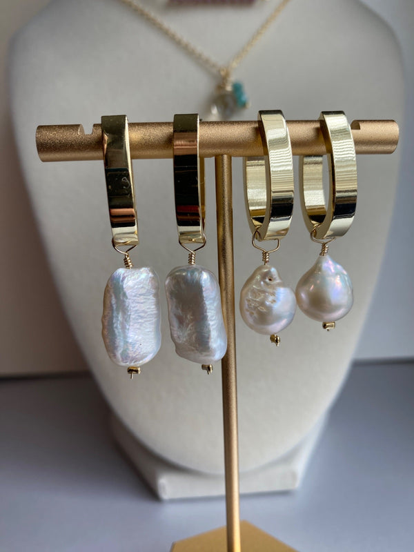 Pearl and Teardrop Crystal Bead Earrings - 4