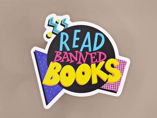 90s Style Read Banned Books Sticker - 2