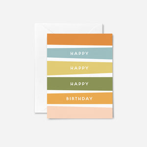 Multi Birthday Stripes Card - 1