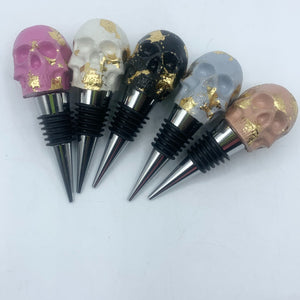 Skull Wine Stopper - Gold Foil Accent - 1