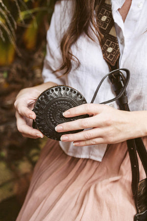 Embossed Circle Wristlet - 1