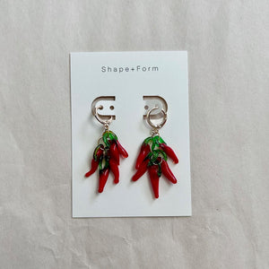 Red Pepper Glass Earrings - 1