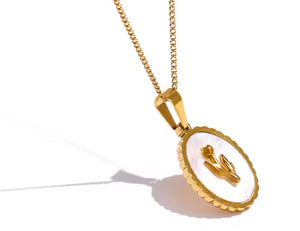 Dainty Flower Shell Gold Necklace  - 1