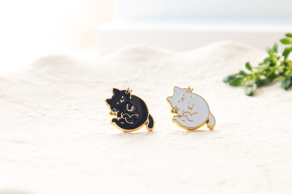 Catitude- Belly Up Enamel Earrings - 1