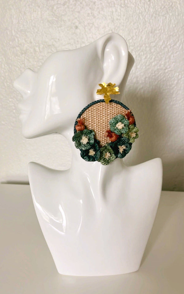 Maple Blossom Earrings - Banana Fiber Fall Collection - 4