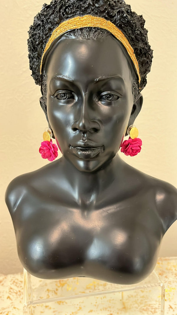 Rose Earrings-Banana Fiber - 3