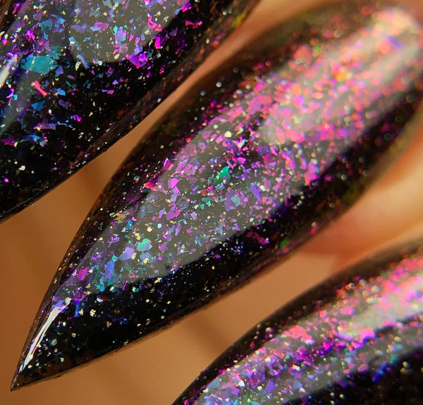 Aurora Borealis - Black Nail Polish - 3