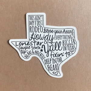 Texas Sayings Die Cut Sticker - 1