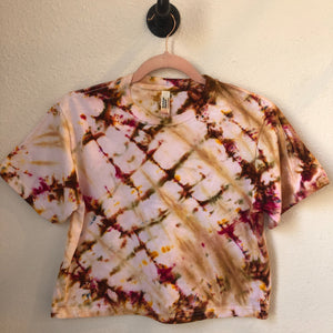 Dyed Boxy Cropped Tee  - Pink Confetti - 1