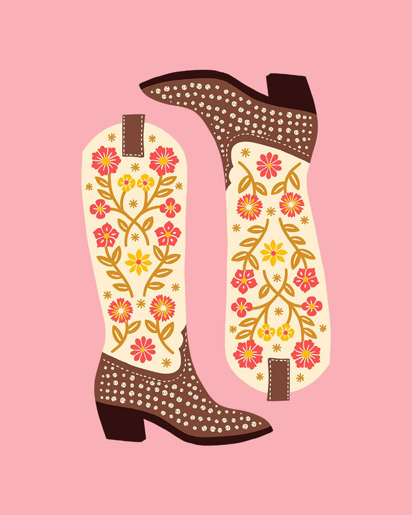 Cowgirl Boots Art Print - 2