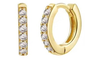 Cz gold huggie hoops   - 1