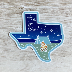 Texas Starry Night Die Cut Sticker - 1