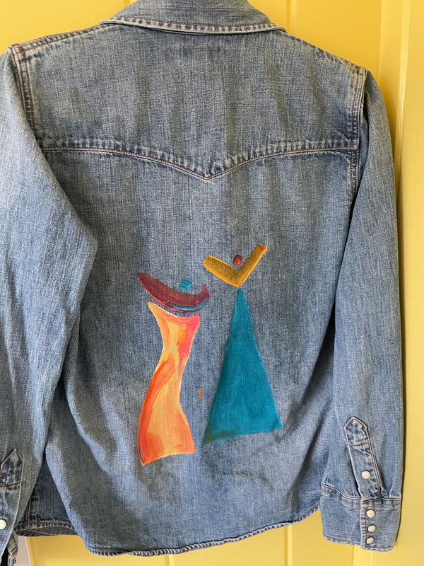 Female Figure Art- Hand Painted Denim Jacket - 3