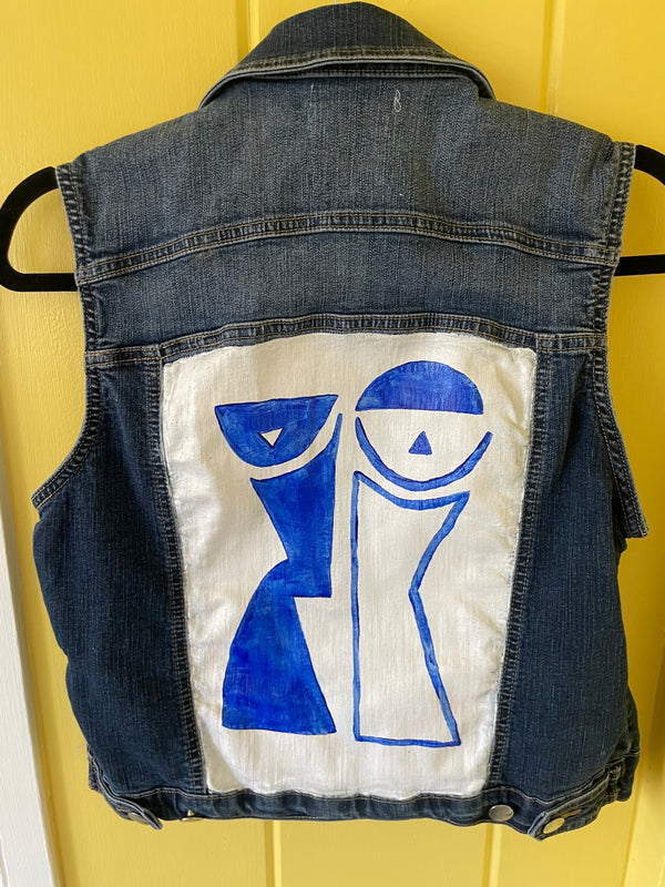 Female Figure Art- Hand Painted Denim Jacket - 4