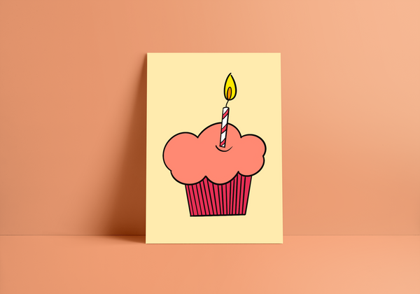 Happy Birthday Cupcake Greeting Card - 1