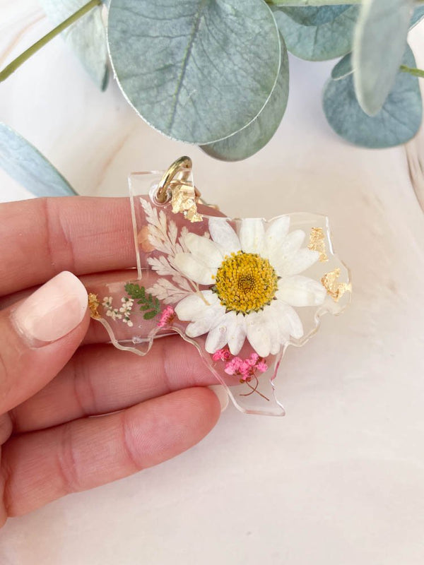 Pressed Flower Texas Keychain - 5