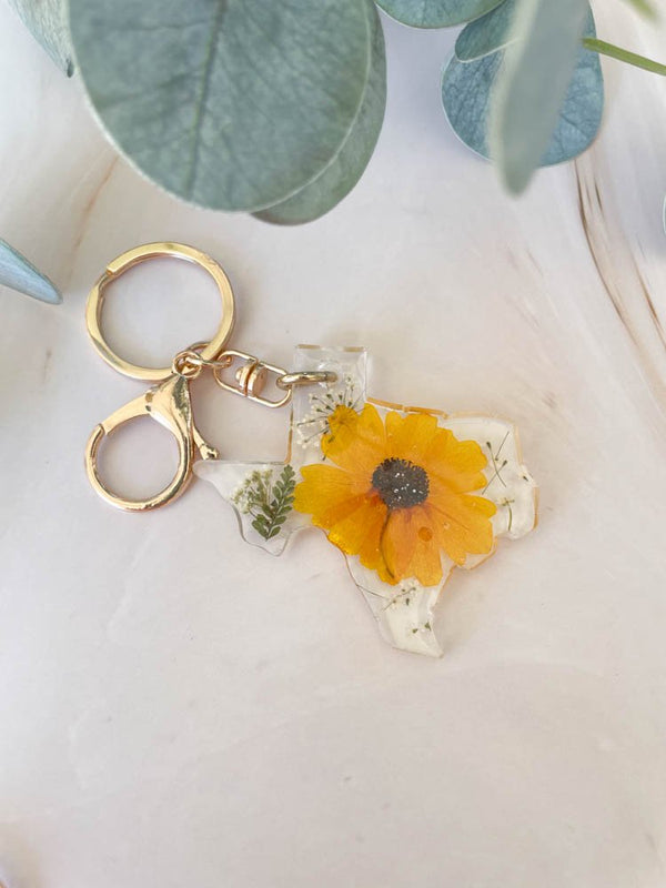 Pressed Flower Texas Keychain - 6