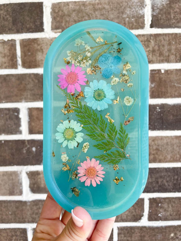 Boho Inspired Resin Floral Jewelry Tray - 1