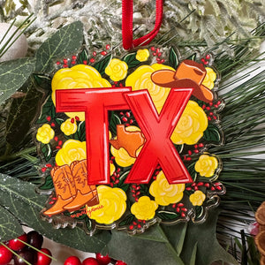 Texas Yellow Rose Ornament - 1