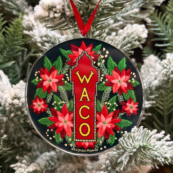 Waco Poinsettia Ornament - 1