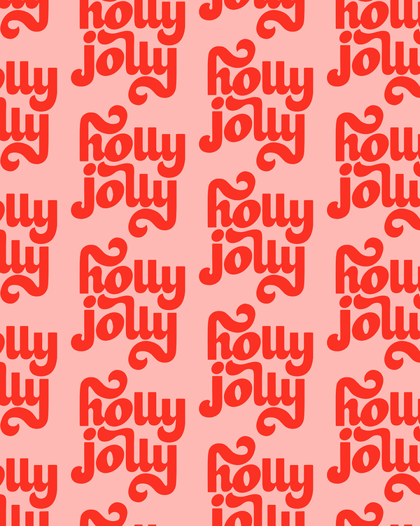 Holly Jolly Pattern - Hand Lettering Greeting Card - 2