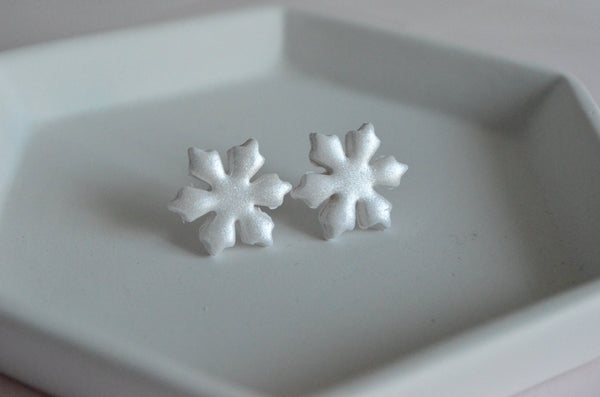 Snowflake Clay Shimmer Studs - 1