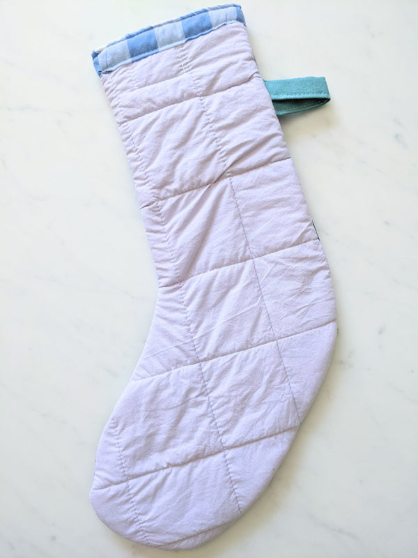 Quilted Christmas Stocking | Purple, Blue, and Teal - 3