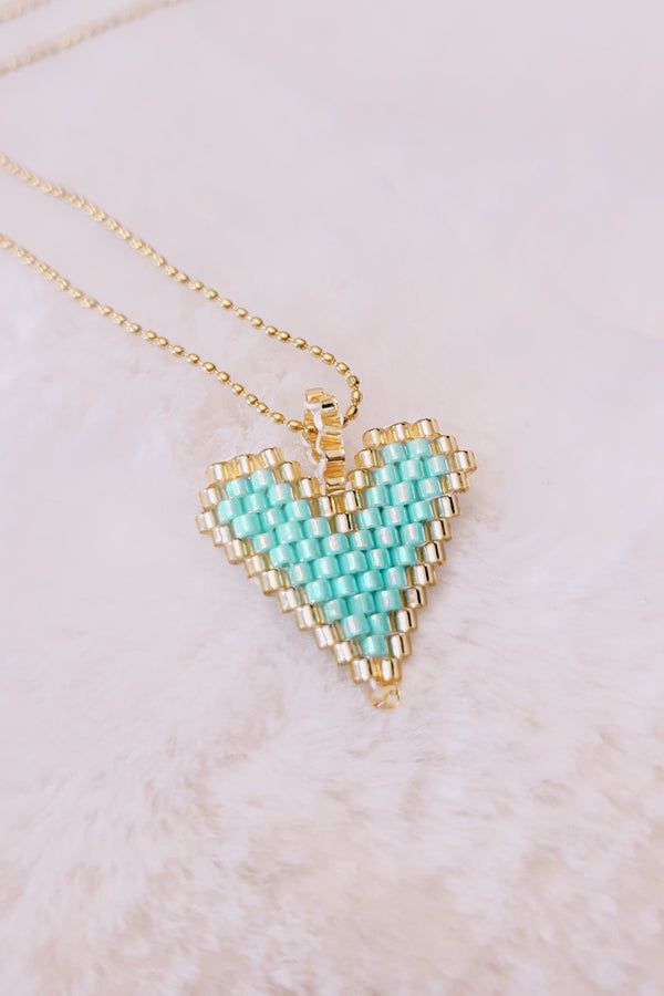 Heart Beaded Charm Necklace - 5