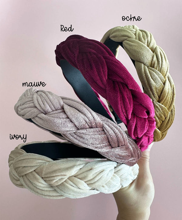 Velvet Braided Headbands - 2