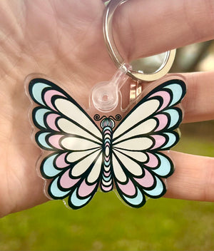 Trans Pride Butterfly Keychain - 1