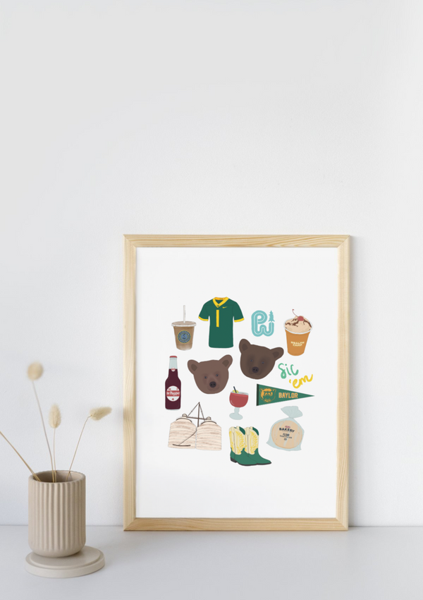 Teddy Rae Prints: Baylor University Icon Print - 2