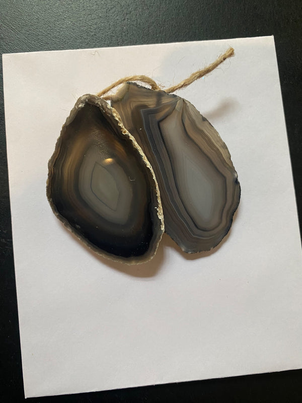 Yin Yang Raw Agate Earrings - 5