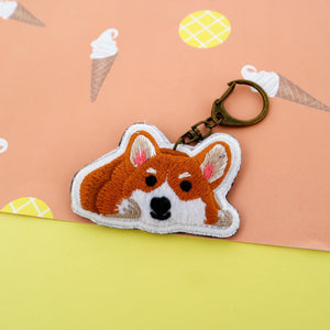 My Dear Corgi Embroidery Keychain - 1