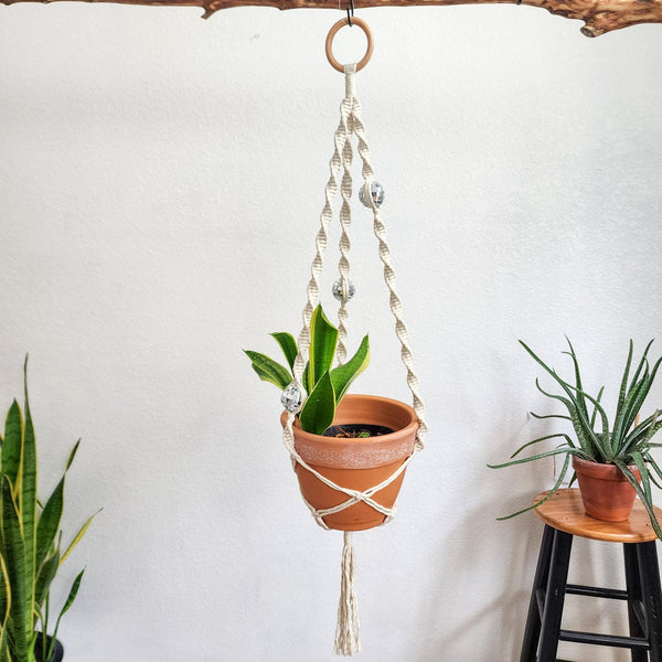 Handmade Macrame Disco Ball Plant Hanger - 8