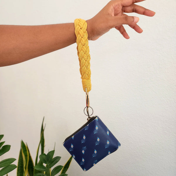 Handmade Braided Wristlet for Keys and Wallets - 6