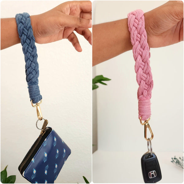 Handmade Braided Wristlet for Keys and Wallets - 10