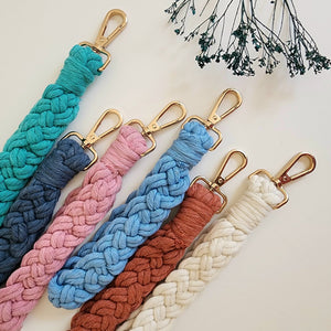 Handmade Braided Wristlet for Keys and Wallets - 1