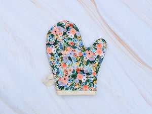 Petite Print Garden Party Mint Rifle Paper Co Floral Oven Mitt - 1