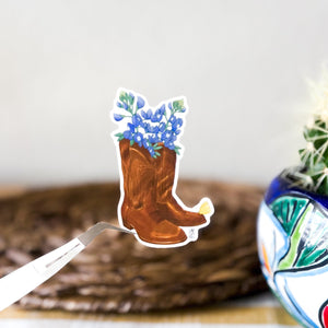 Cowboy Boots and Bluebonnet Sticker - 1