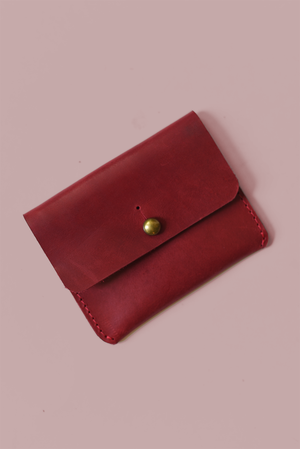 Red Leather Card Carrier - 1