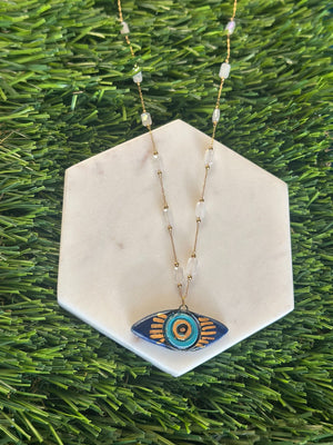 Evil Eye Ceramic Necklace - 1