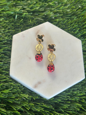 Ladybug Ceramic Earrings - 1