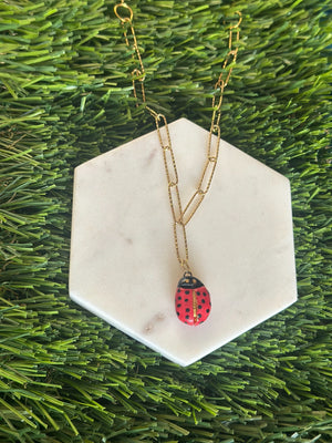 Ladybug Ceramic Necklace - 1